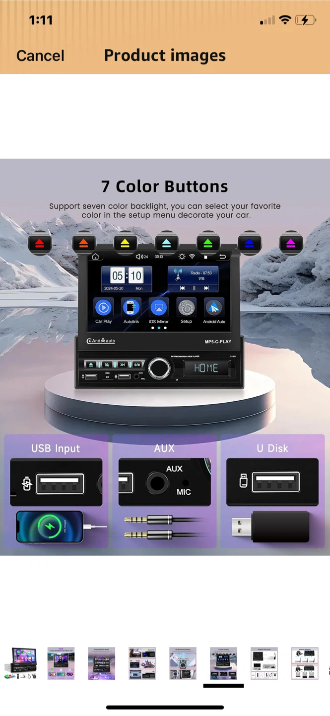 AndAuto 7-inch 1-DIN Wireless Car MP5 Player - photo 3