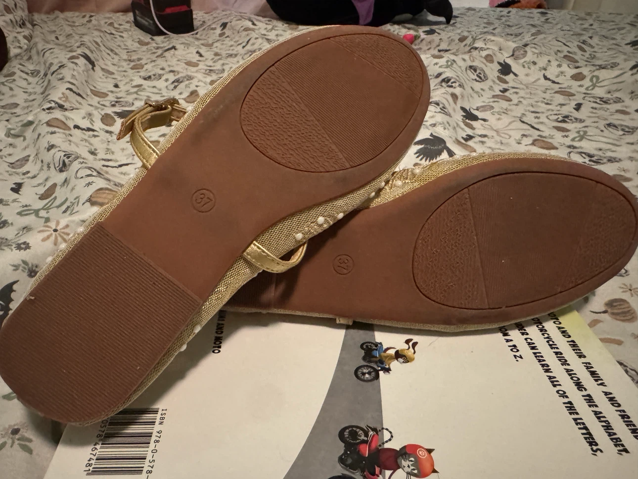 Gold Lace and Pearl Mary Jane Flats - photo 2