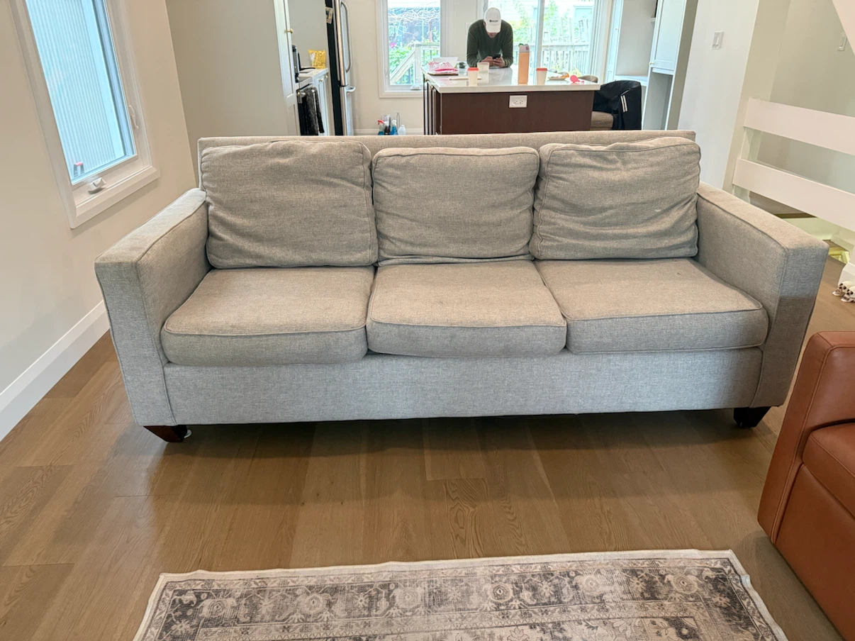 Pottery Barn Light Grey Three-Seater Sofa - photo 2