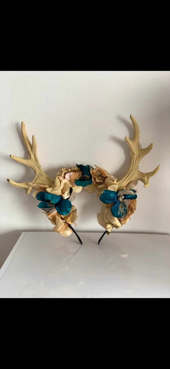 🎃🦌🍂 Floral Antler Headband