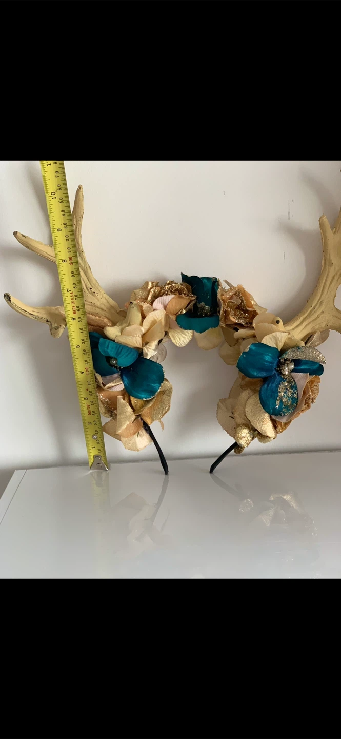 🎃🦌🍂 Floral Antler Headband - photo 3