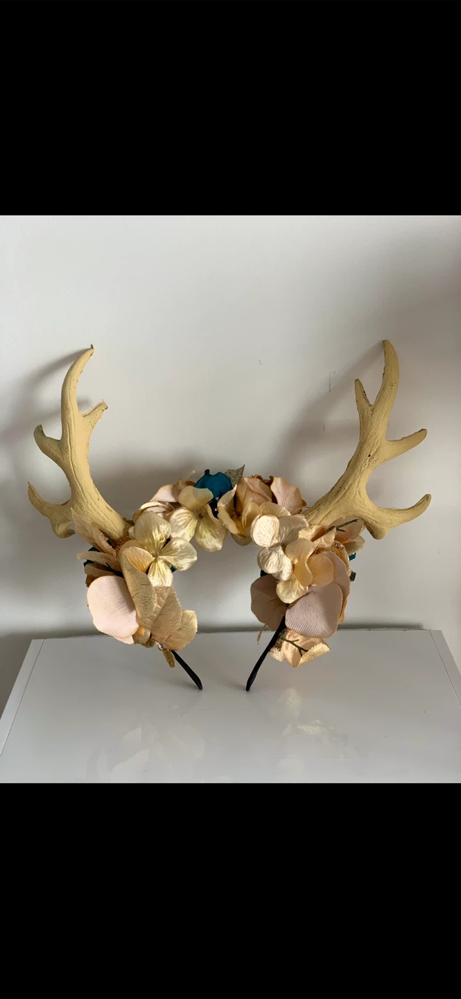 🎃🦌🍂 Floral Antler Headband - photo 4