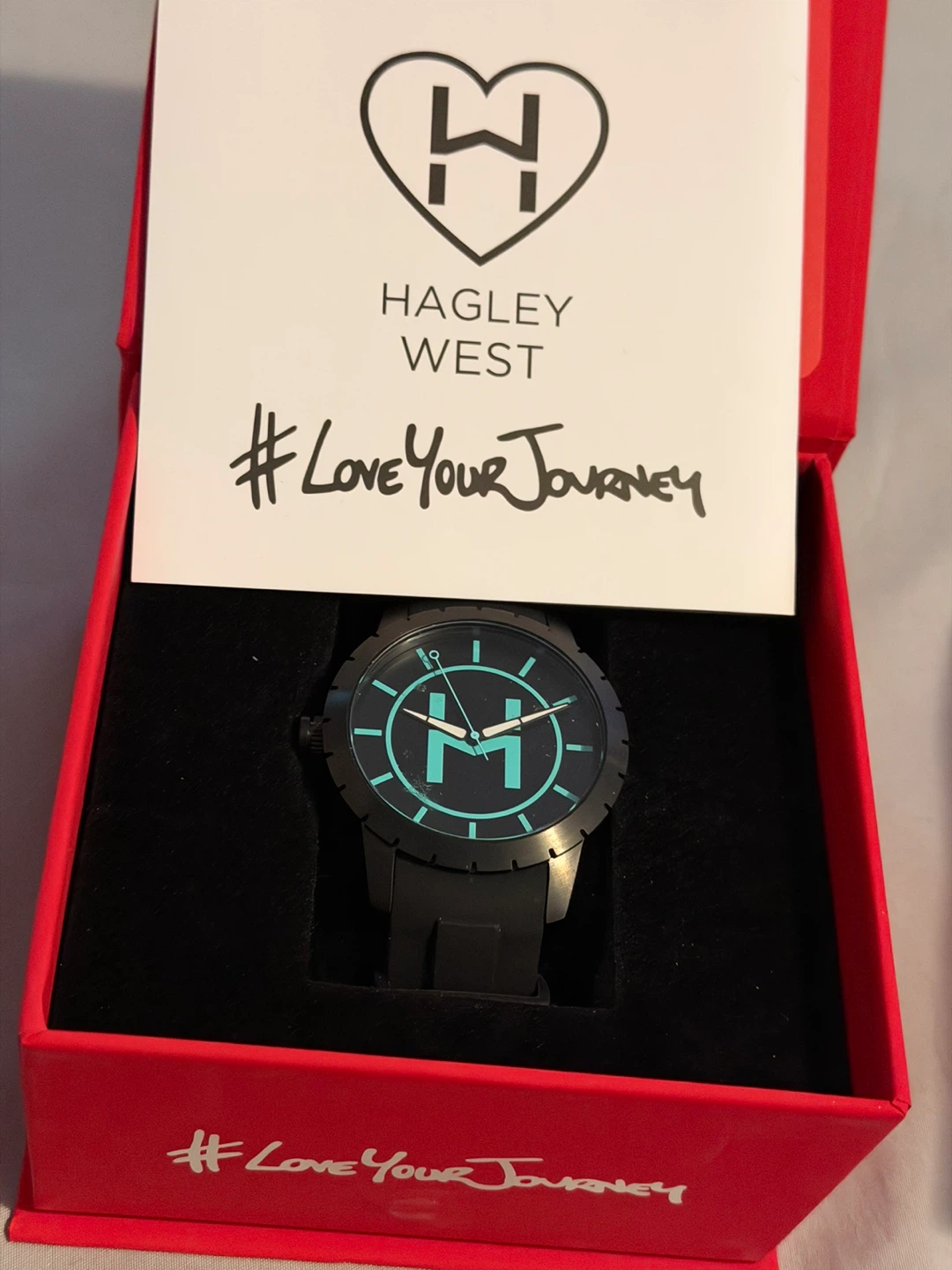 Hagley West Original 46 Watch black/aquamarine - photo 2