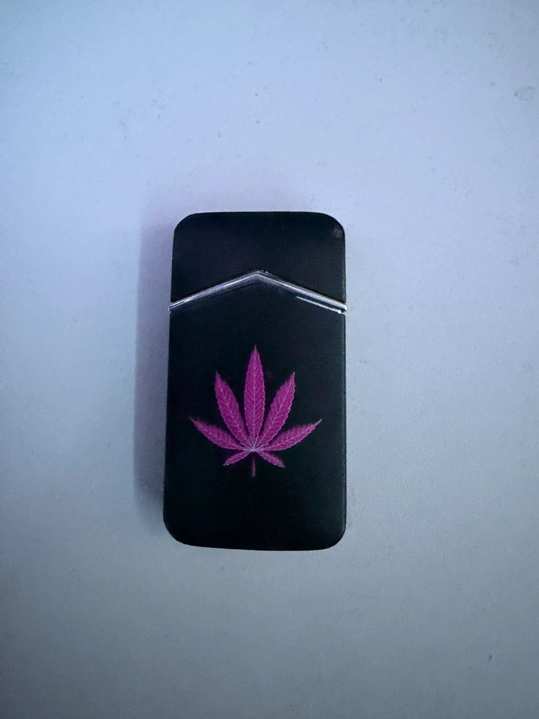 Black Lighter with Purple Leaf Design