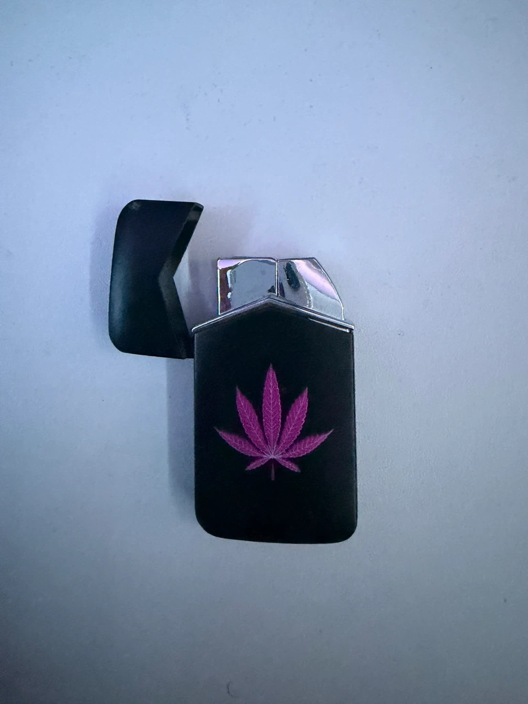 Black Lighter with Purple Leaf Design - photo 2