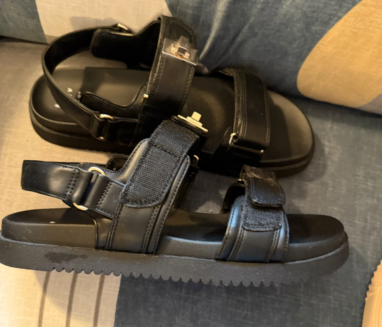 New Black Sandals Size 11