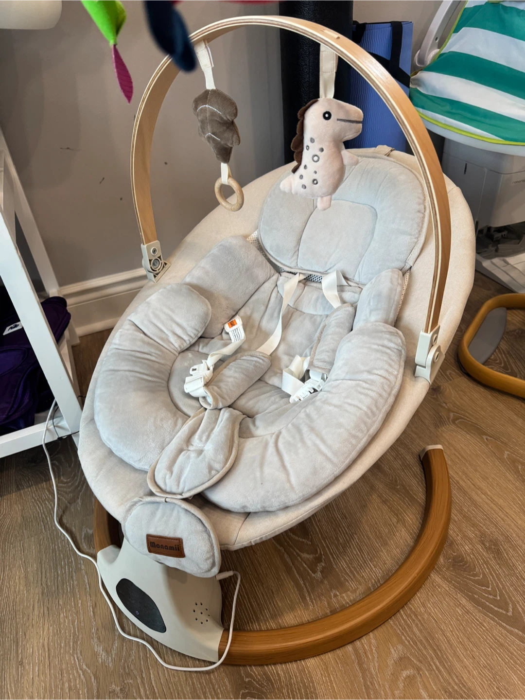 Monamii Electric Baby Swing – Light Beige