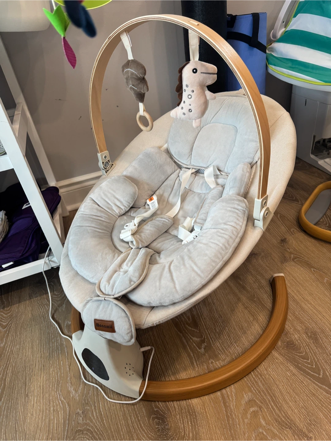 Monamii Electric Baby Swing – Light Beige - photo 2
