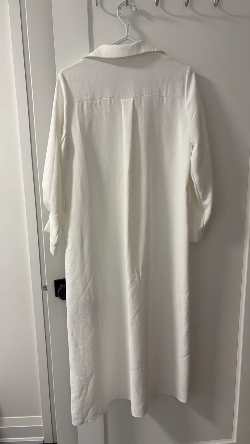 ZARA White Button-Up Shirt Dress - photo 2