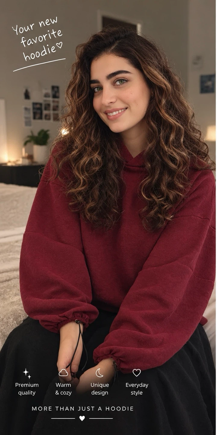 Modest, cozy & stylish: Maroon moon hoodie + black maxi skirt