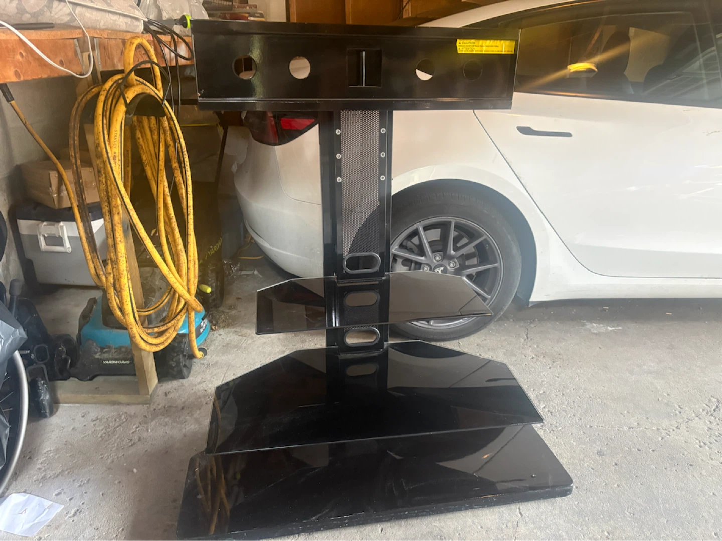 Black Glass TV Stand and Mount