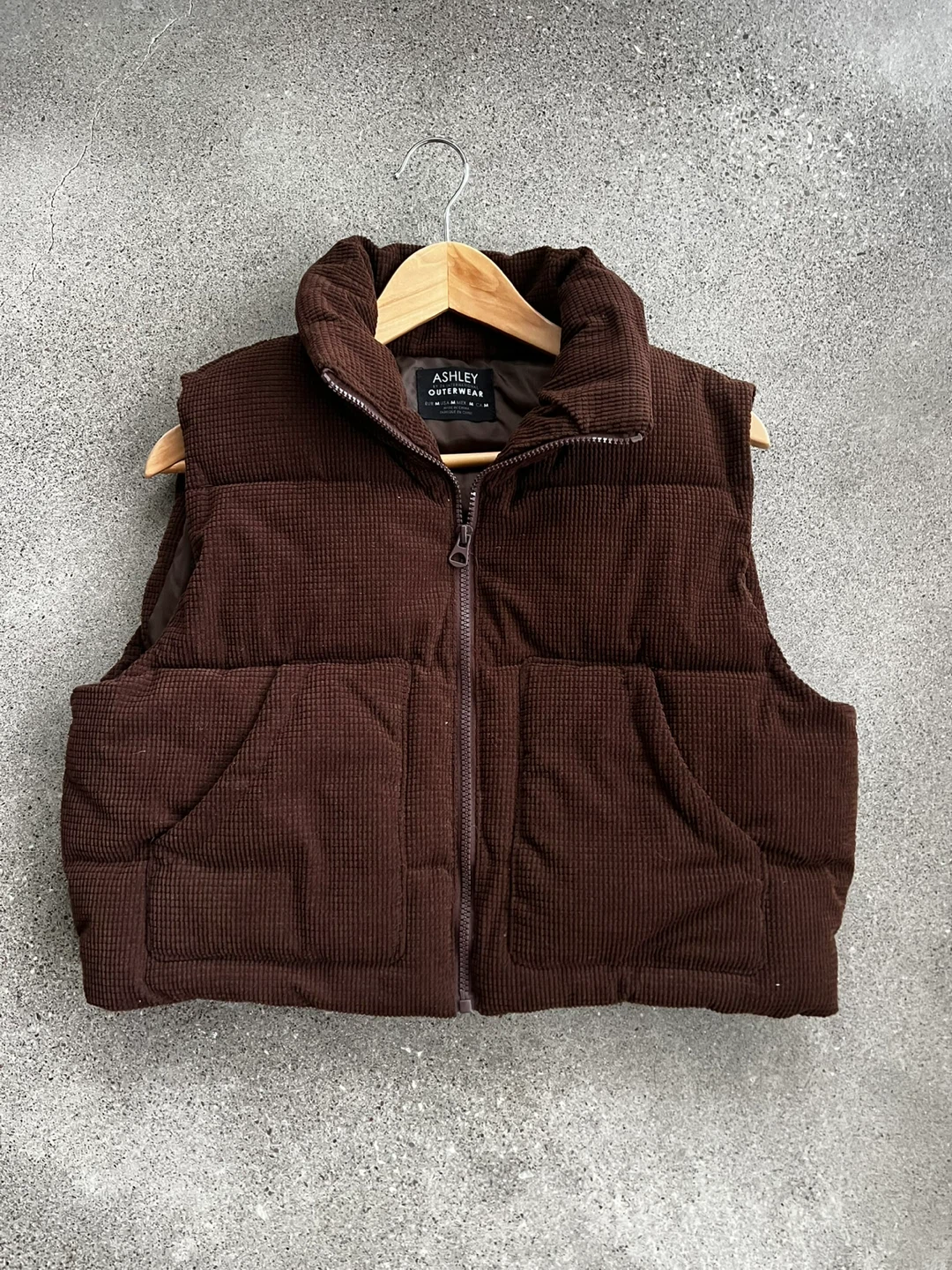 Brown Corduroy Puffer Vest