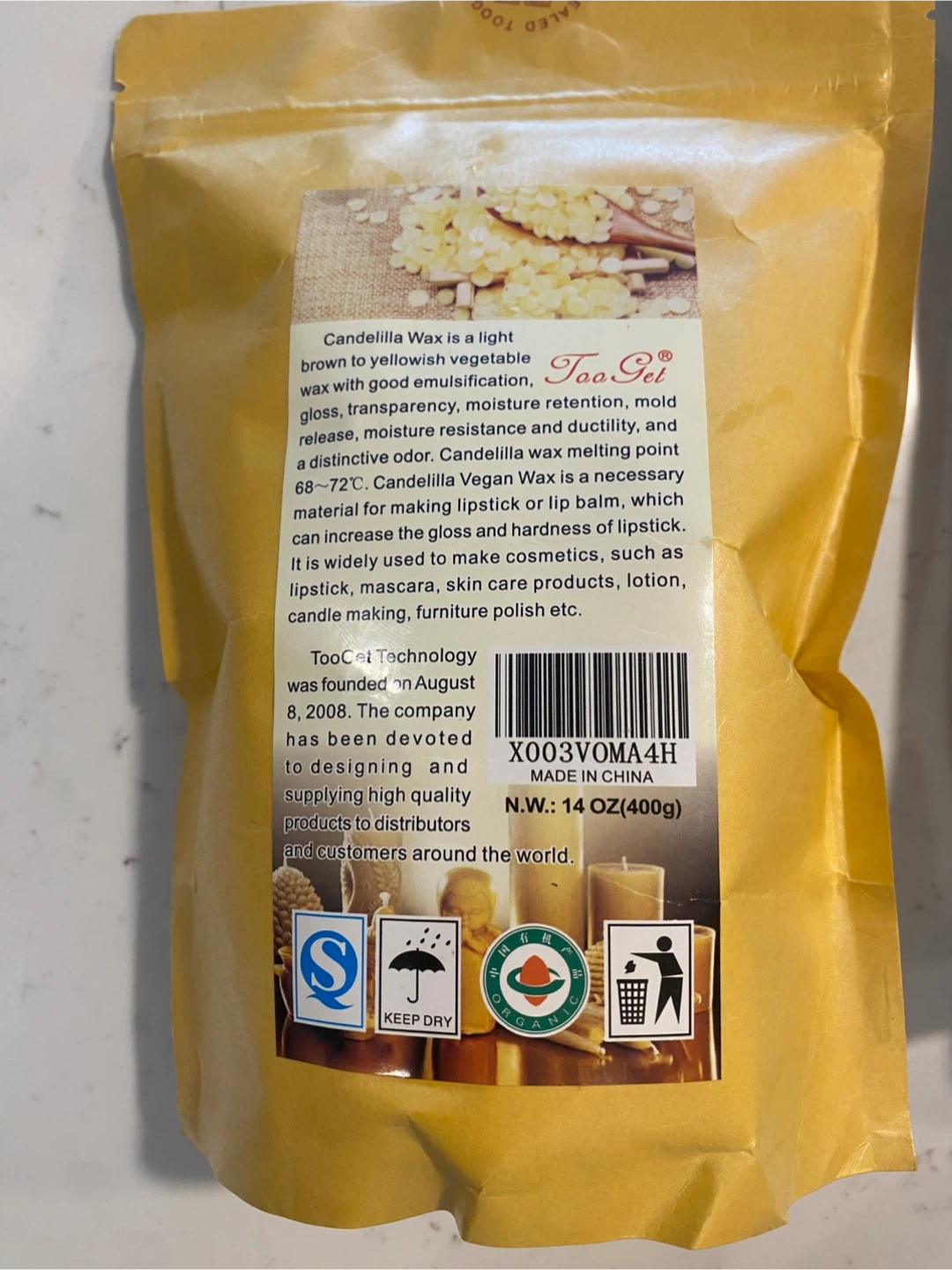 Natural Candelilla Wax Pellets 400g - photo 2