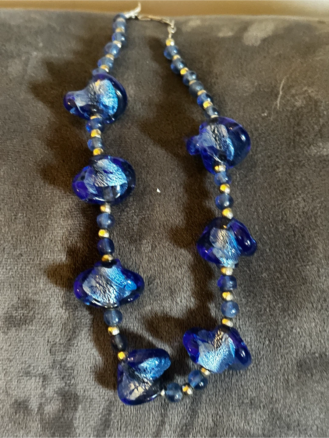 Murano aventurine glass foil beaded necklace