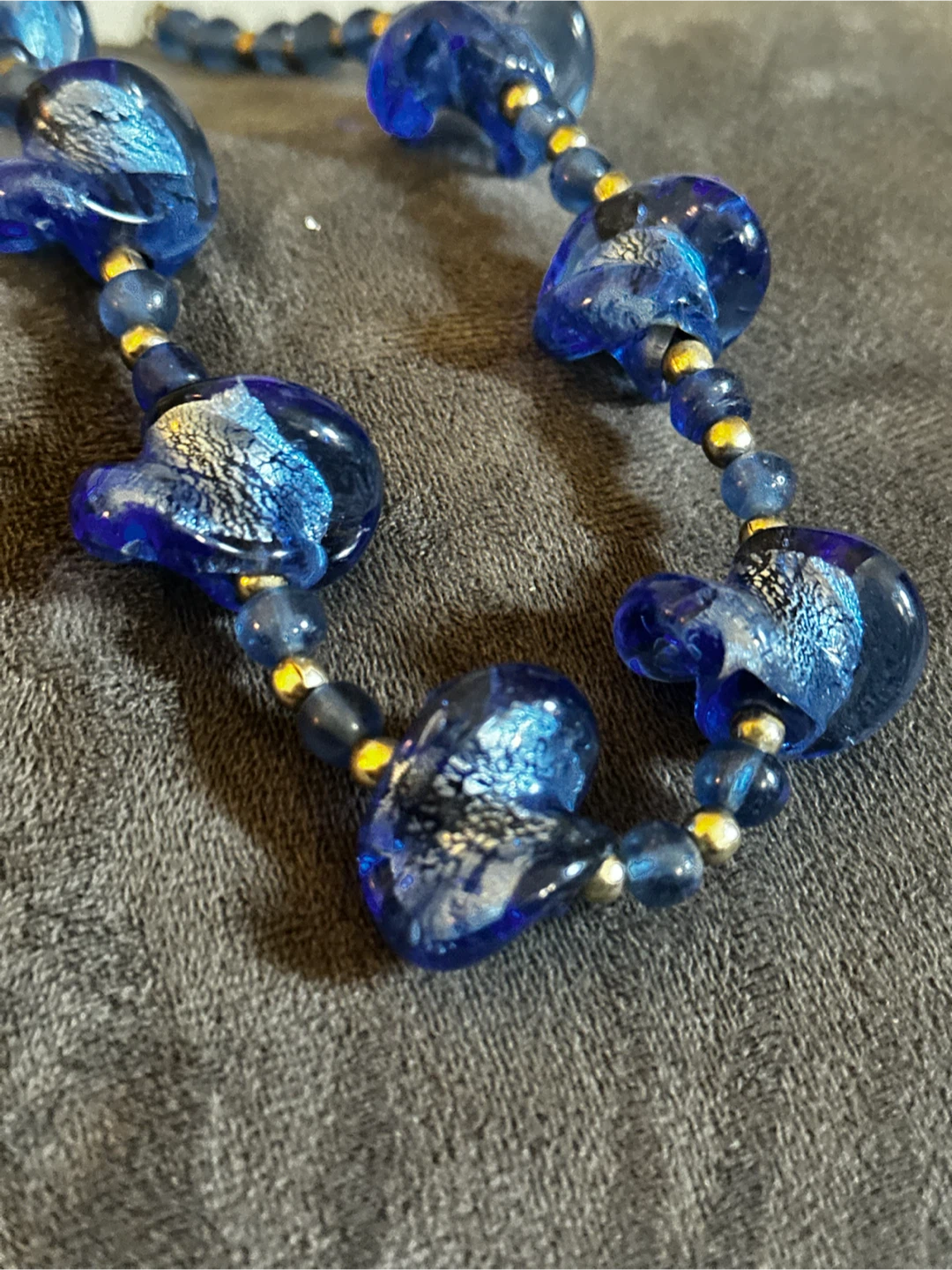 Murano aventurine glass foil beaded necklace - photo 3