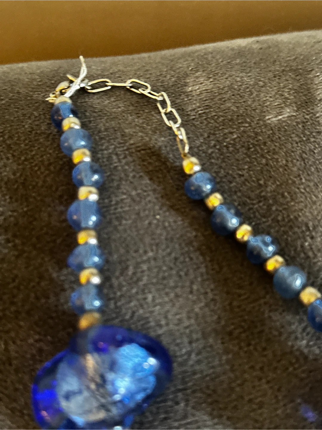 Murano aventurine glass foil beaded necklace - photo 5