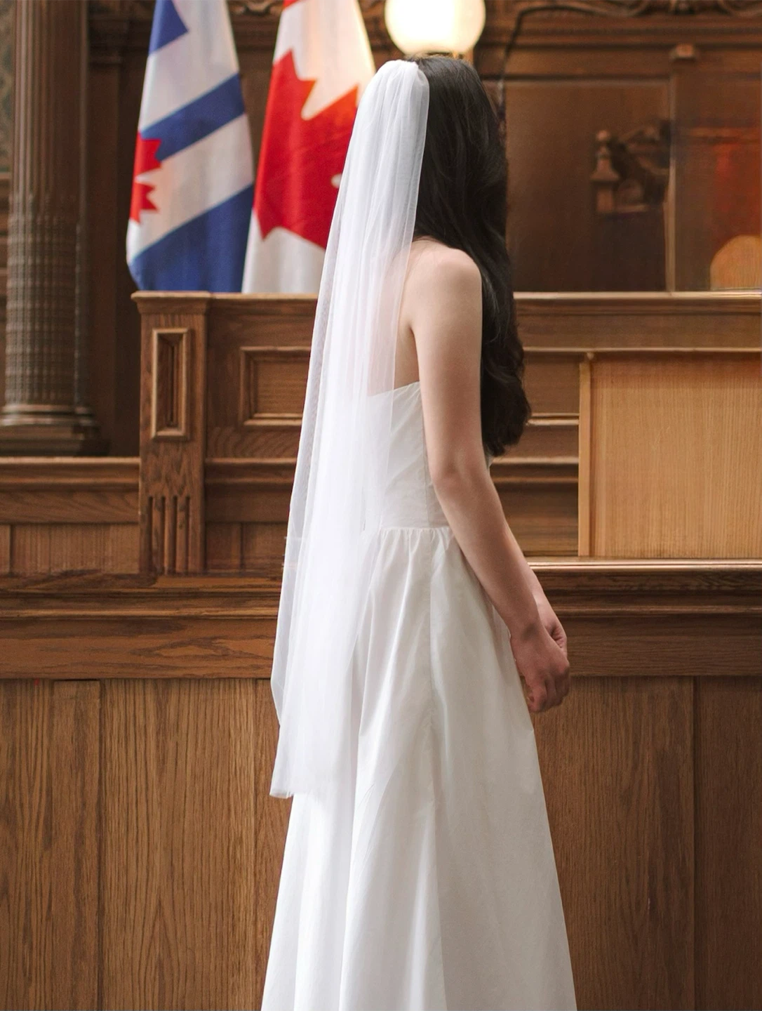 White Bridal Veil -Fingertip length - photo 4
