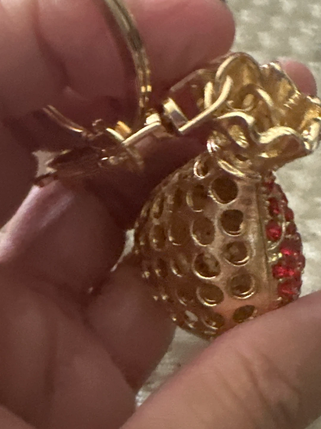 Red Rhinestone Money Bag Keychain - photo 3