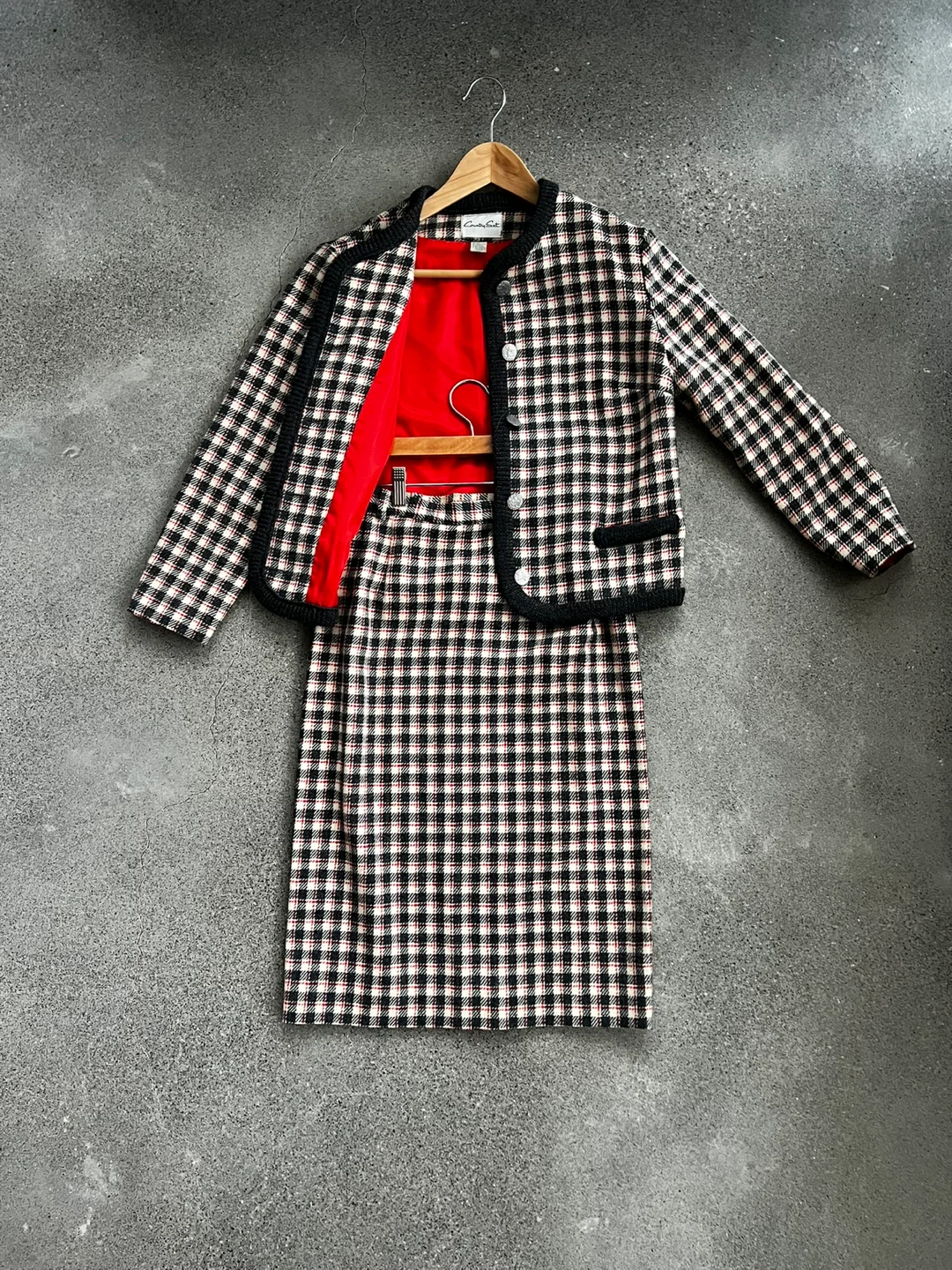 Vintage Country Set Plaid Skirt Suit Set
