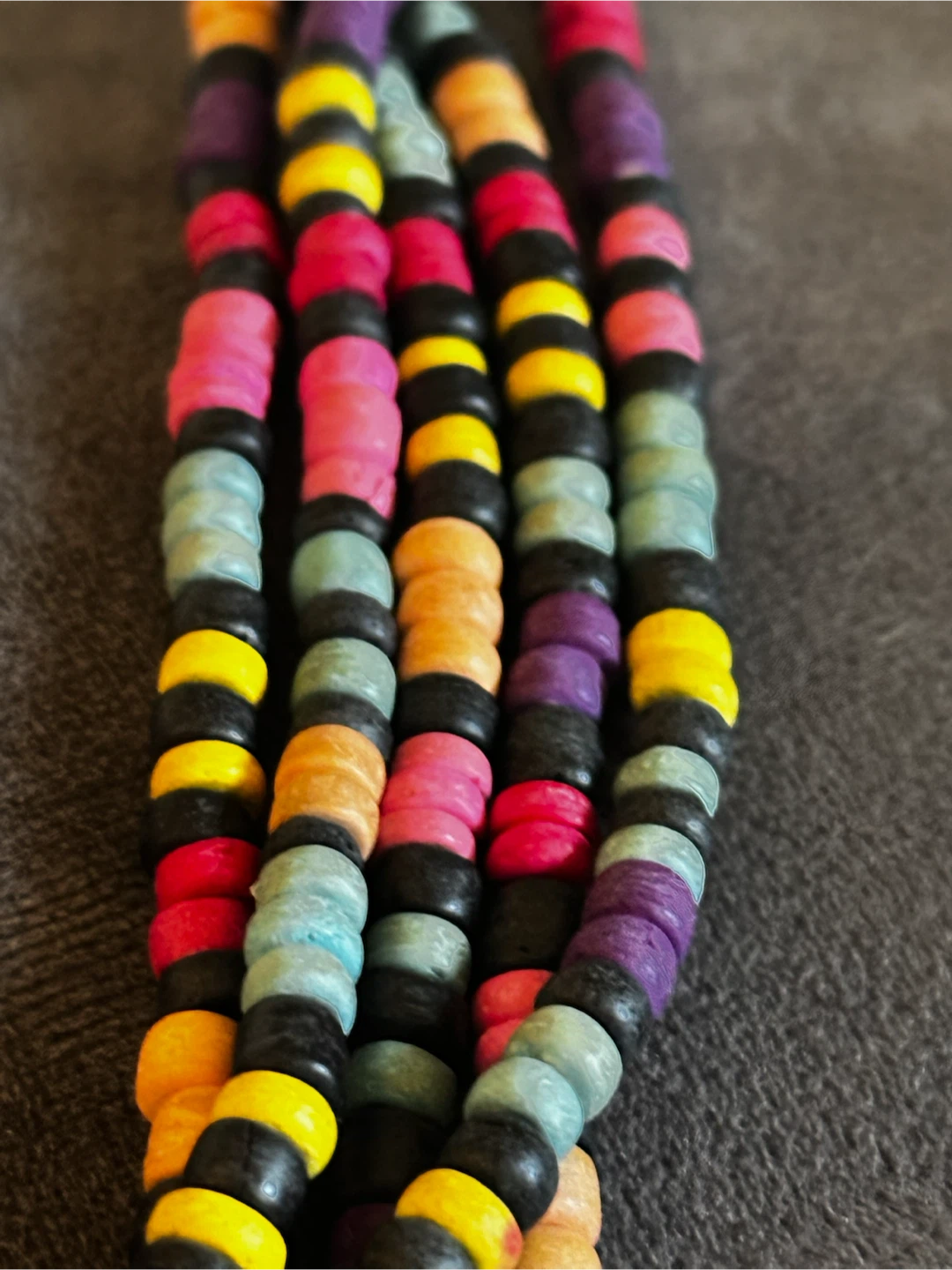 90s Retro Colorful Wooden Seed Bead Necklace - photo 2
