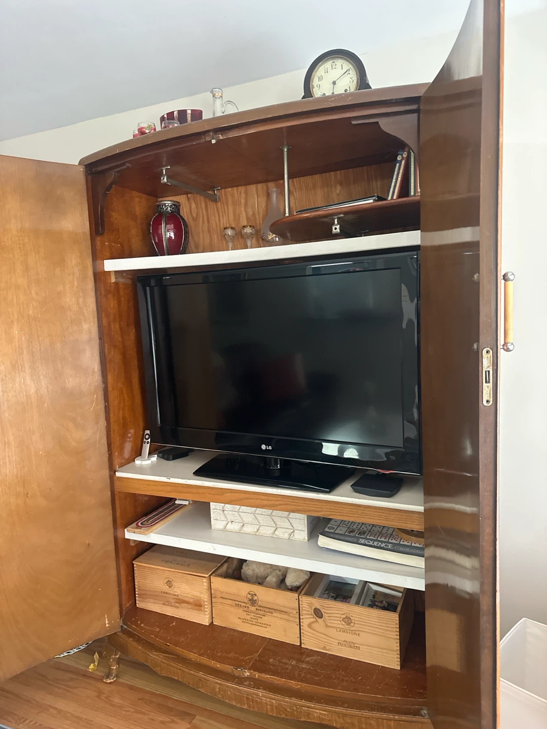 Vintage Wooden Armoire Wardrobe - photo 2
