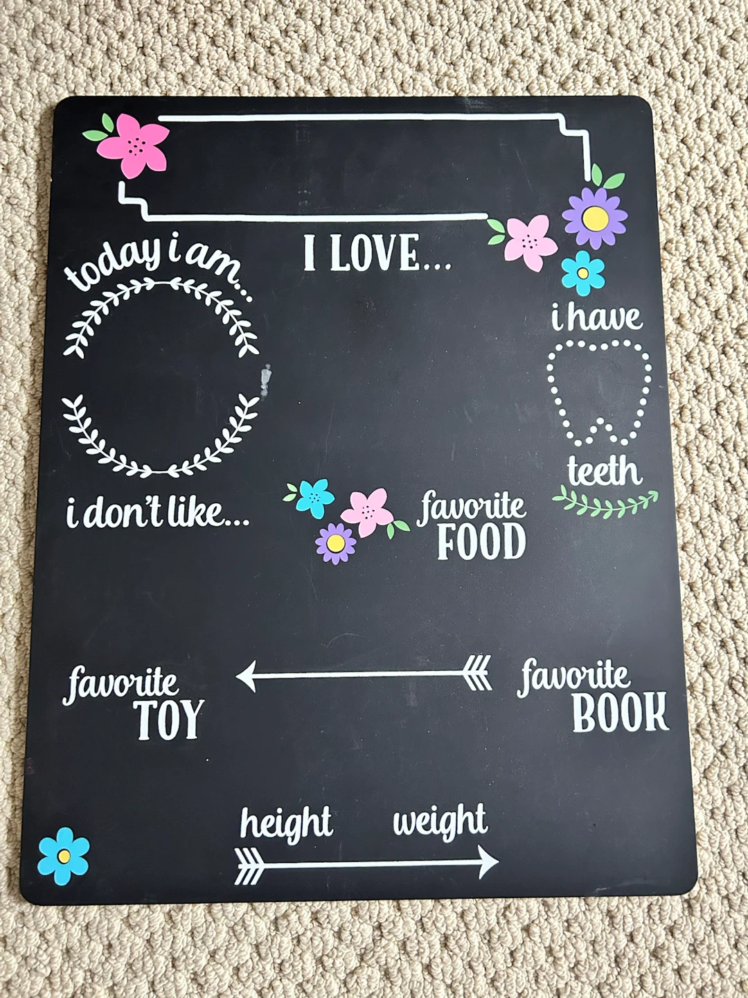 Baby Milestone Chalkboard Sign