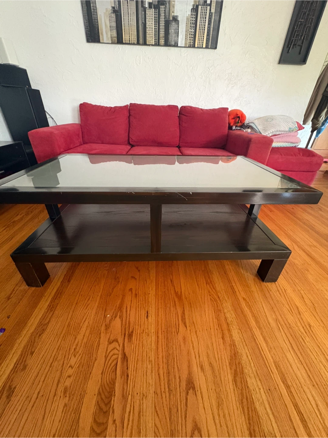 Black Coffee Table with Glass Top - photo 2