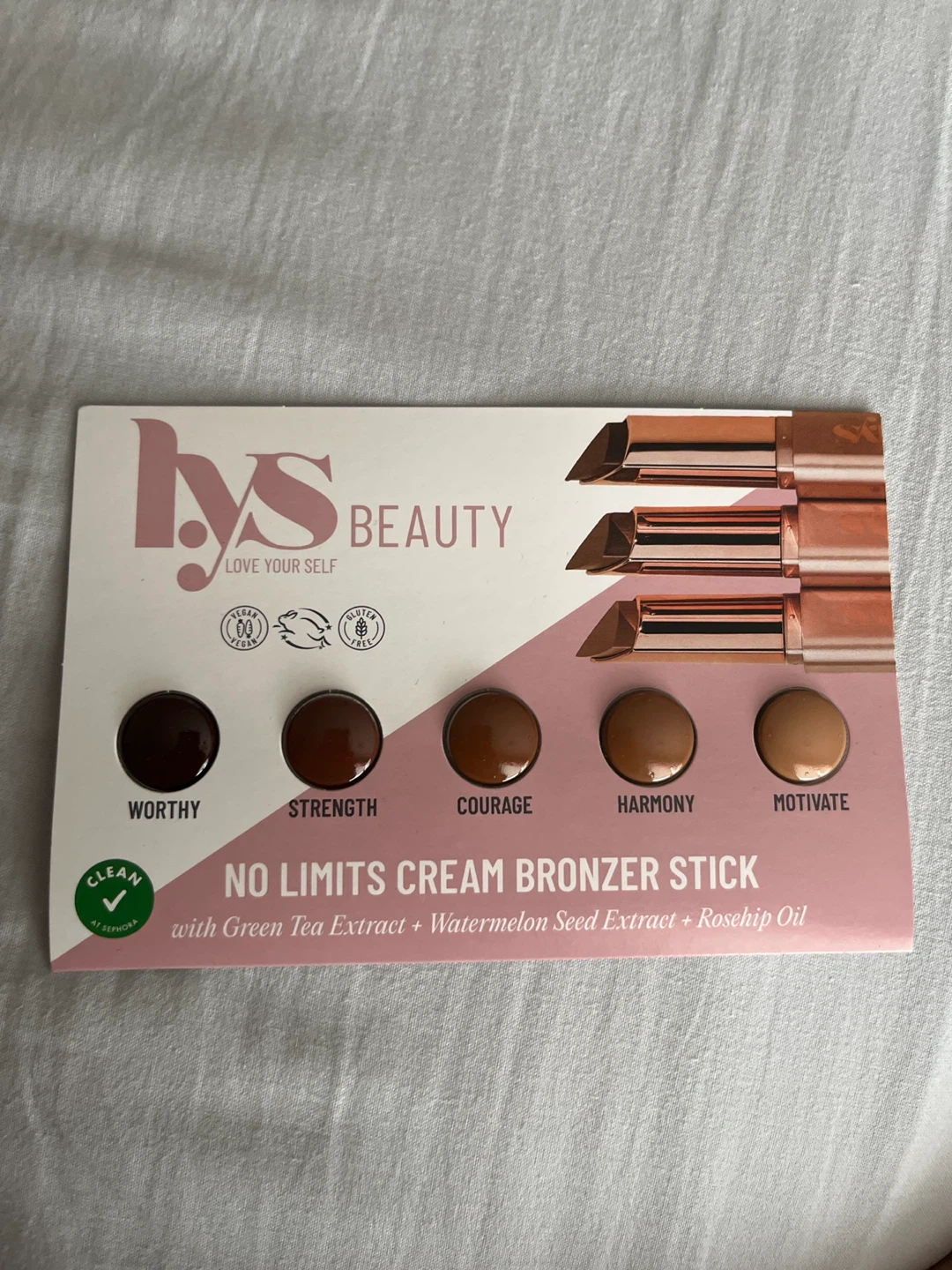 LYS Beauty No Limits Cream Bronzer Stick Sample Card