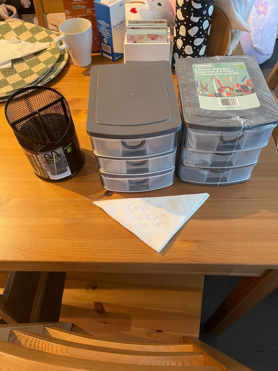 Desk Organization Set bundle : Pencil Holder and Two Organizers