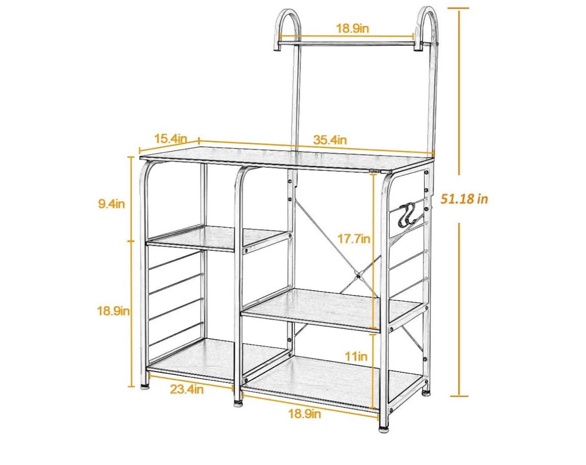 soges Kitchen Bakers Rack Microwave Cart - photo 2
