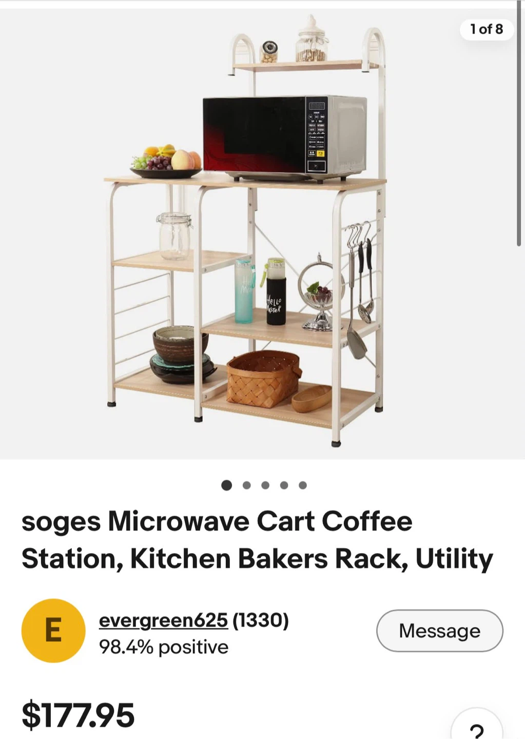 soges Kitchen Bakers Rack Microwave Cart - photo 3