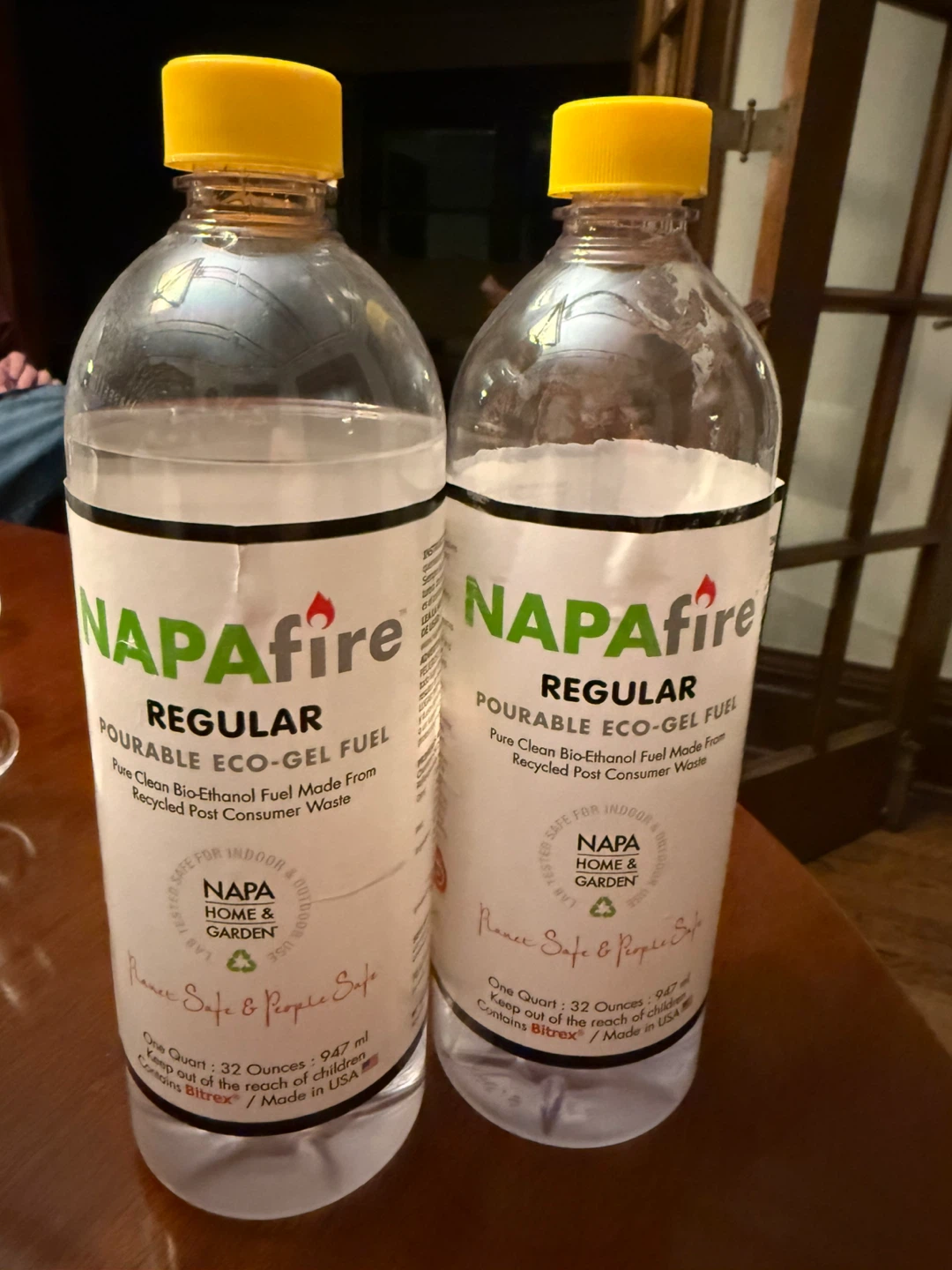 Two Bottles of NAPAFire Eco-Gel Fuel