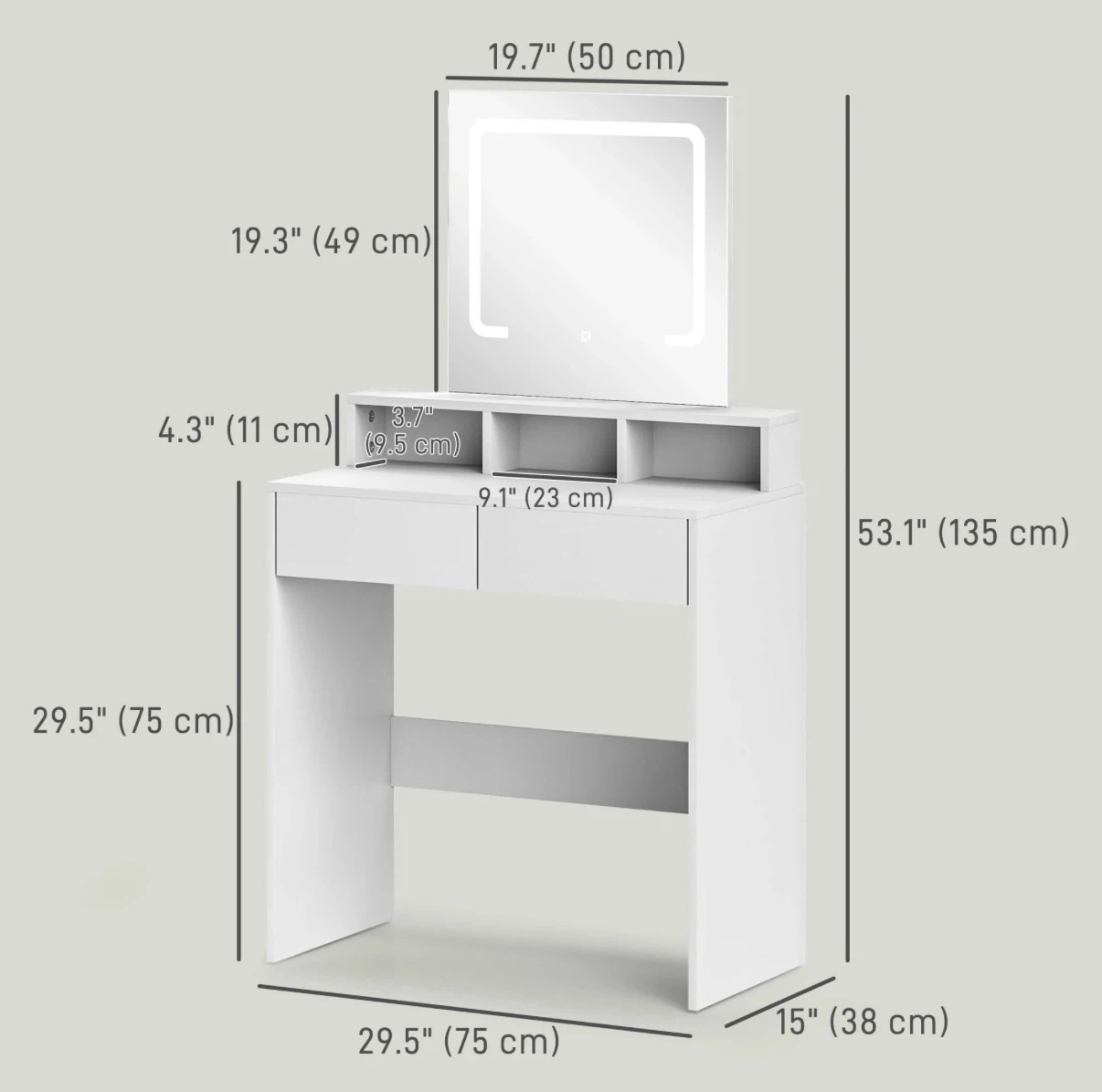 Makeup Vanity Desk with Mirror and LED Lights - photo 3
