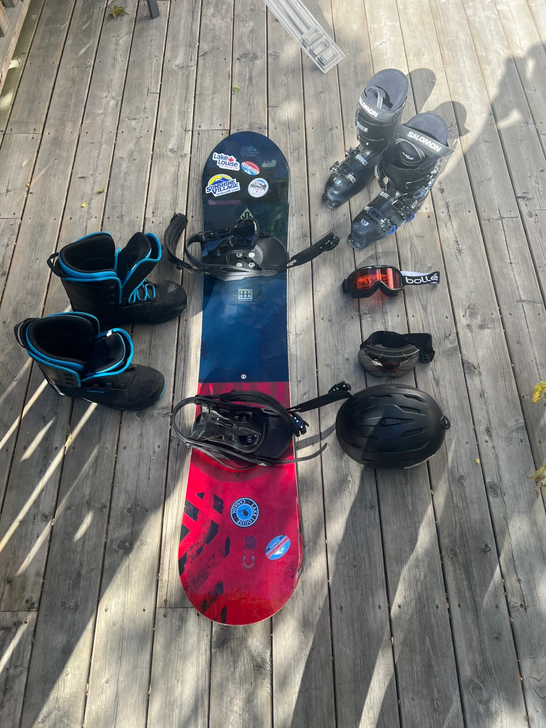 Salomon X Access 70 Wide Ski Boots + Snowboard Gear Bundle