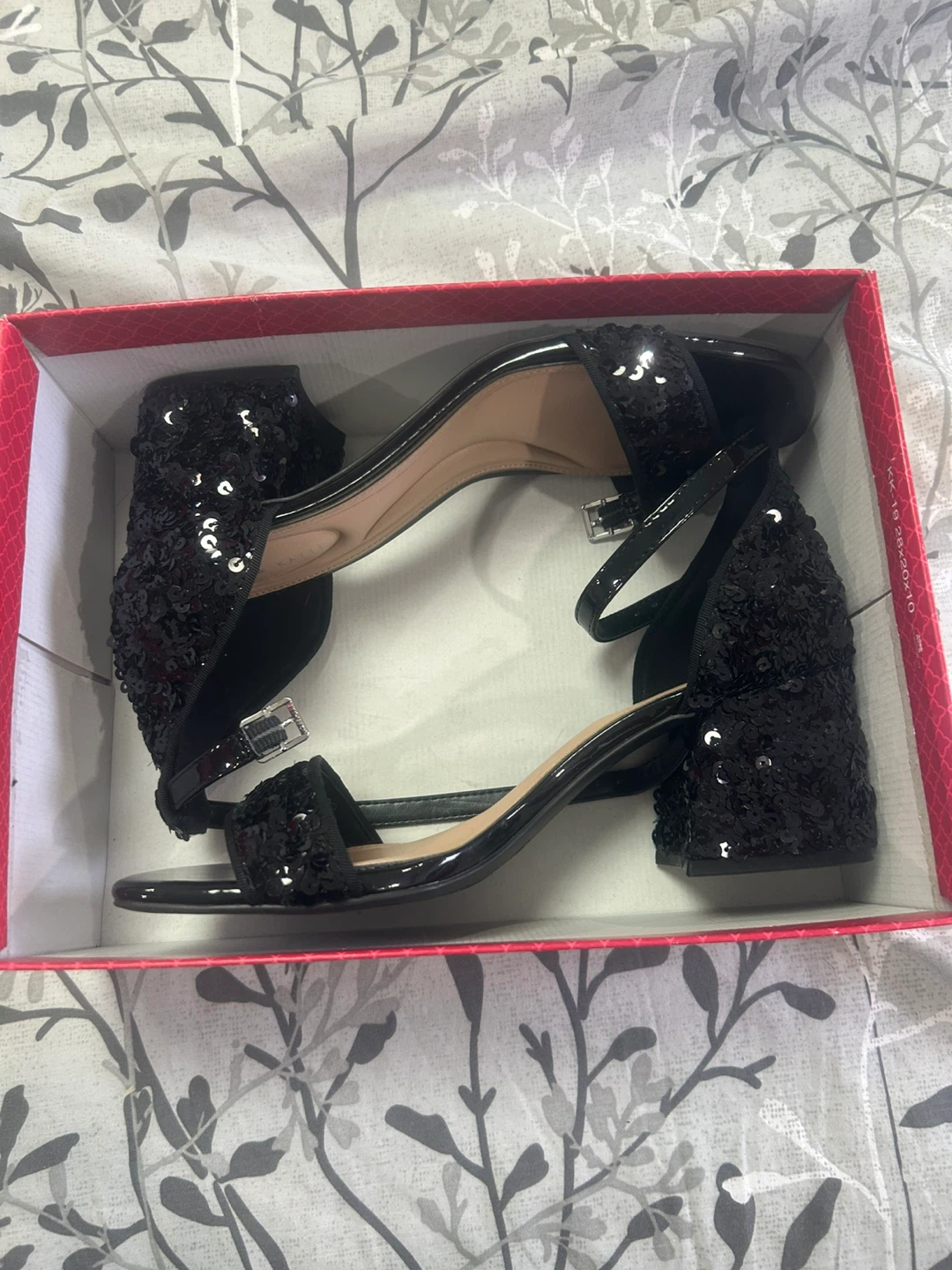 Kelly & Katie Black Sequin Block Heels Size 9.5M