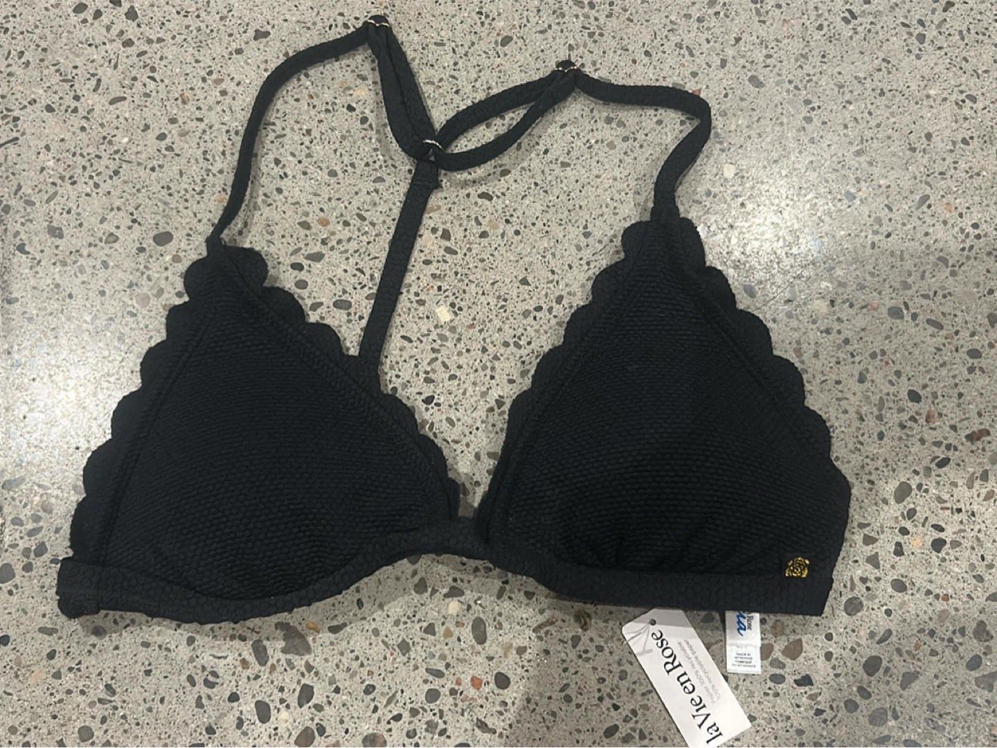 La Vie en Rose Black Bikini Top