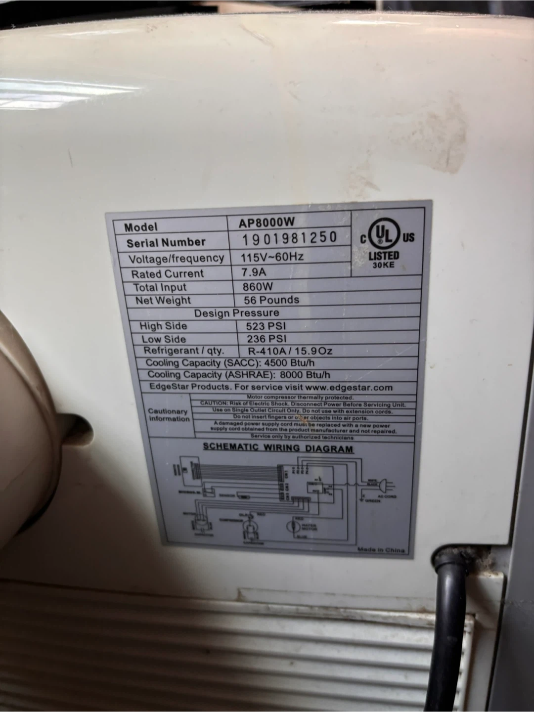 EdgeStar AP8000W Portable Air Conditioner - photo 2
