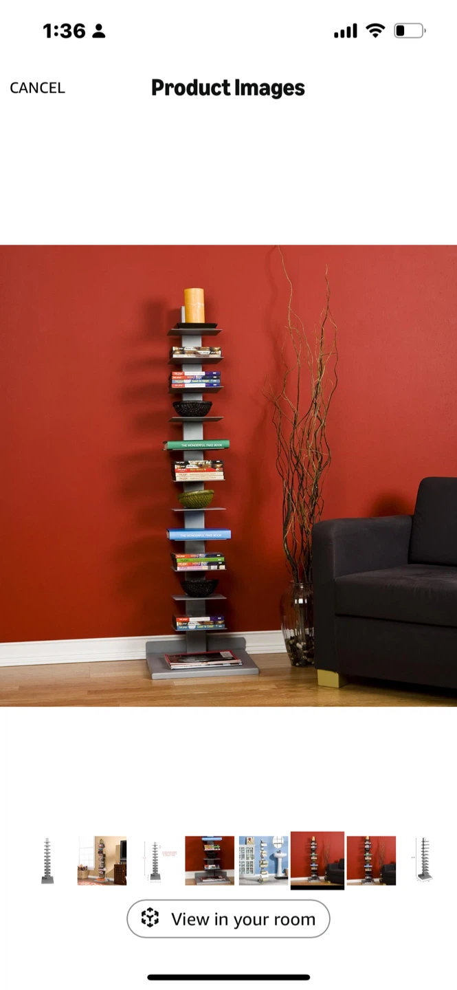 Modern Vertical Metal Bookshelf