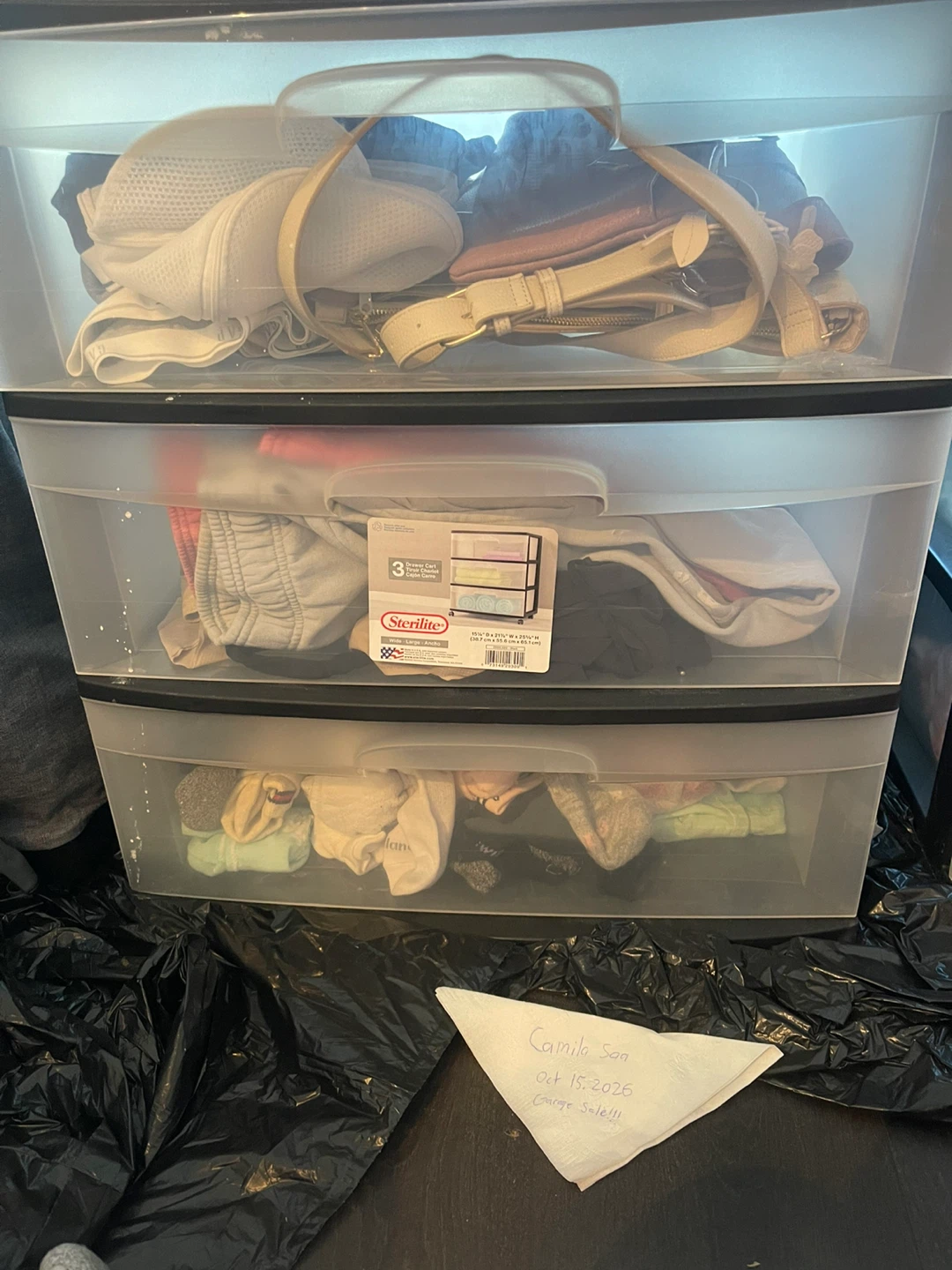 Two Sterilite 3-Drawer Wide Cart !!! CLOTHING NOT INCLUDED !!!!