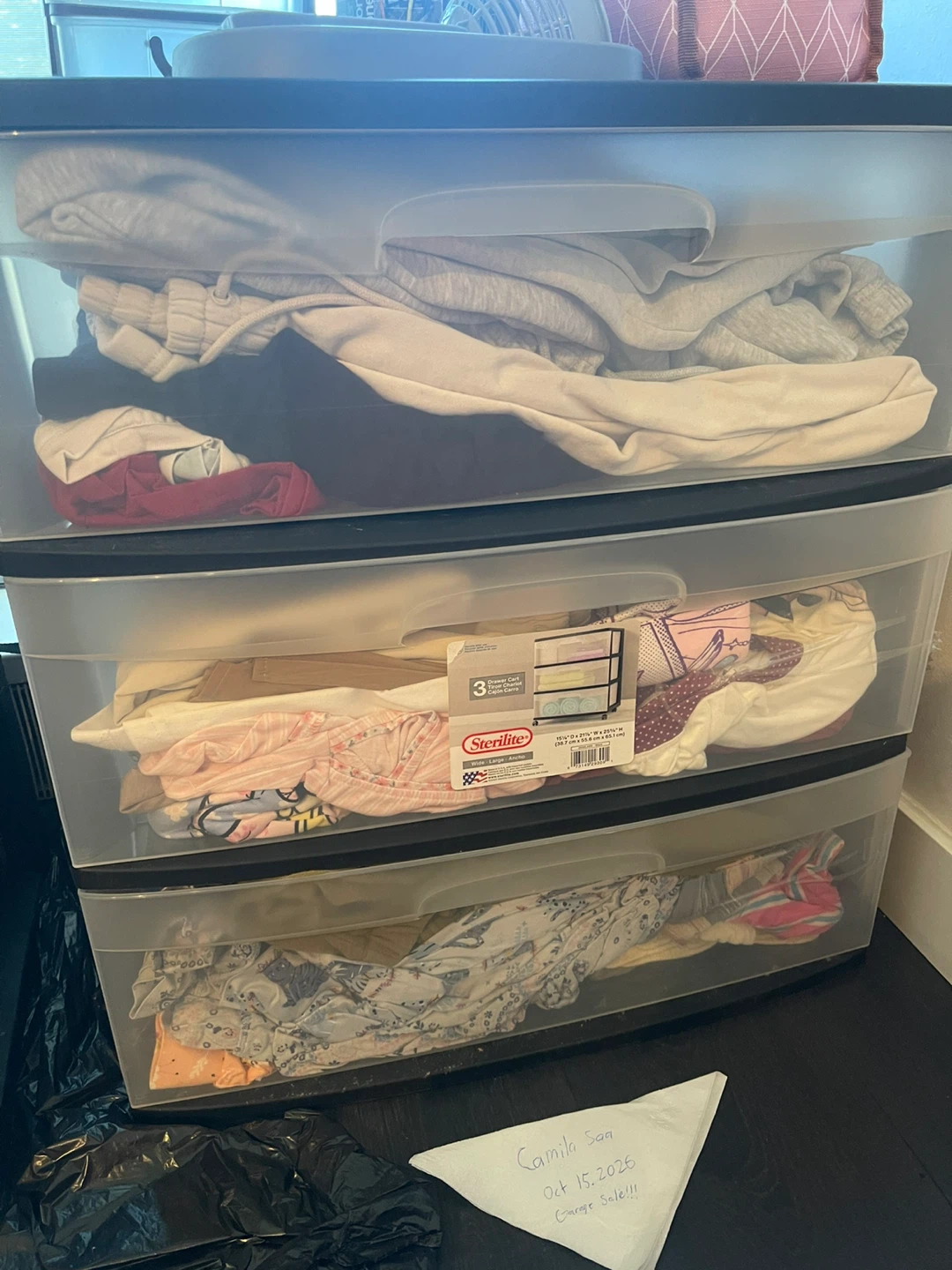 Two Sterilite 3-Drawer Wide Cart !!! CLOTHING NOT INCLUDED !!!! - photo 2