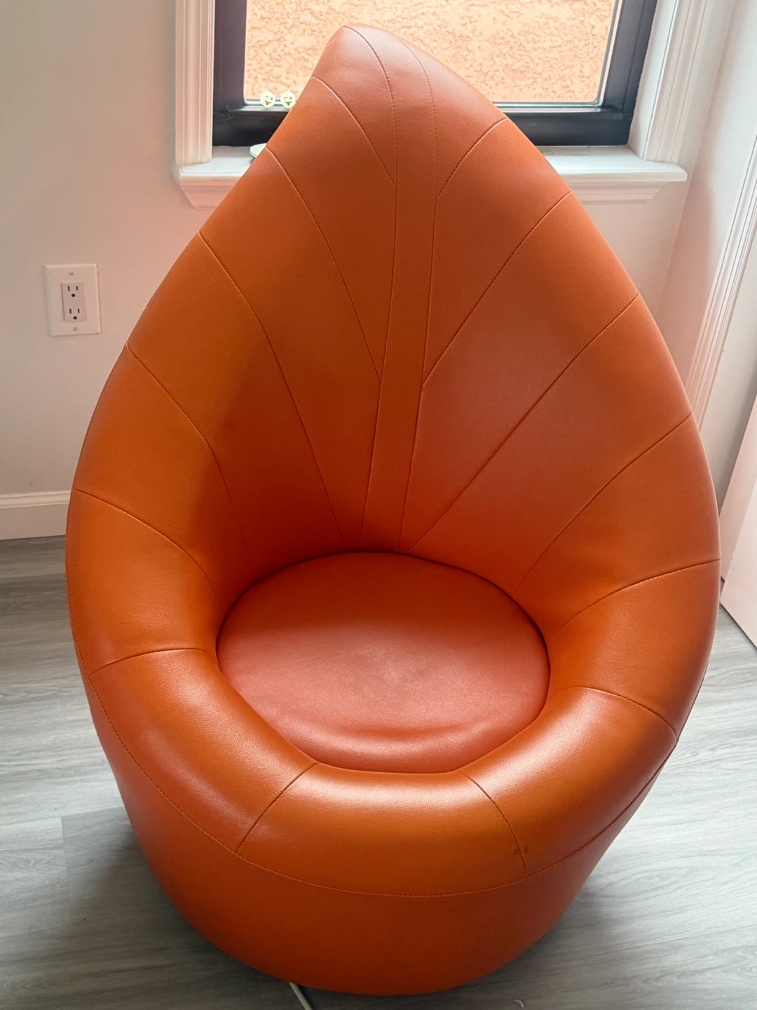 Orange Leaf Shape Accent Chair