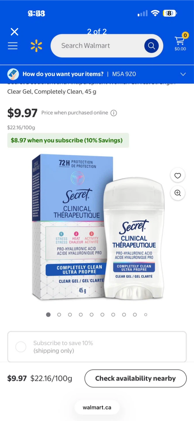 Brand new Secret Clinical Clear Gel deodorant - photo 2