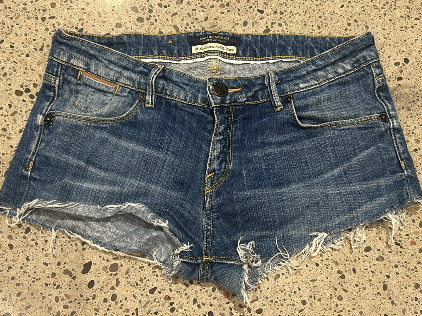 Three pairs of denim shorts