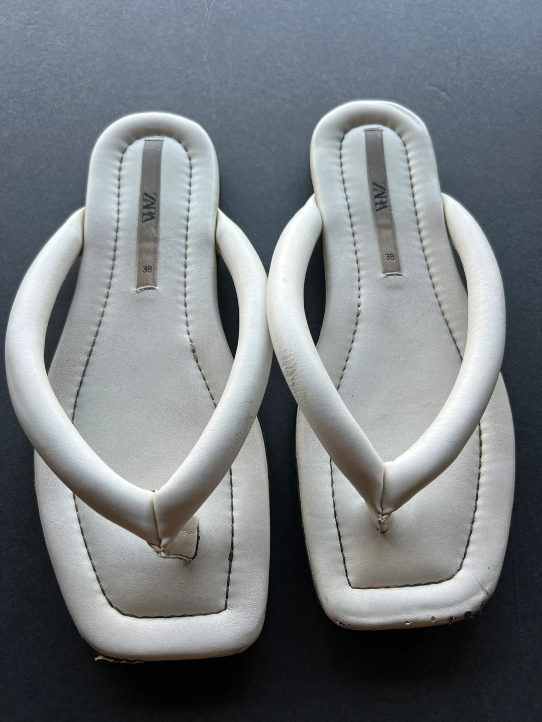 Zara White Padded Thong Sandals - photo 2