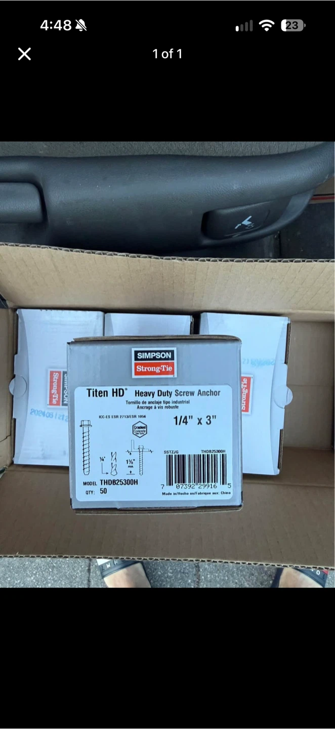Simpson Strong-Tie Titen HD Screw Anchors 1/4" x 3"