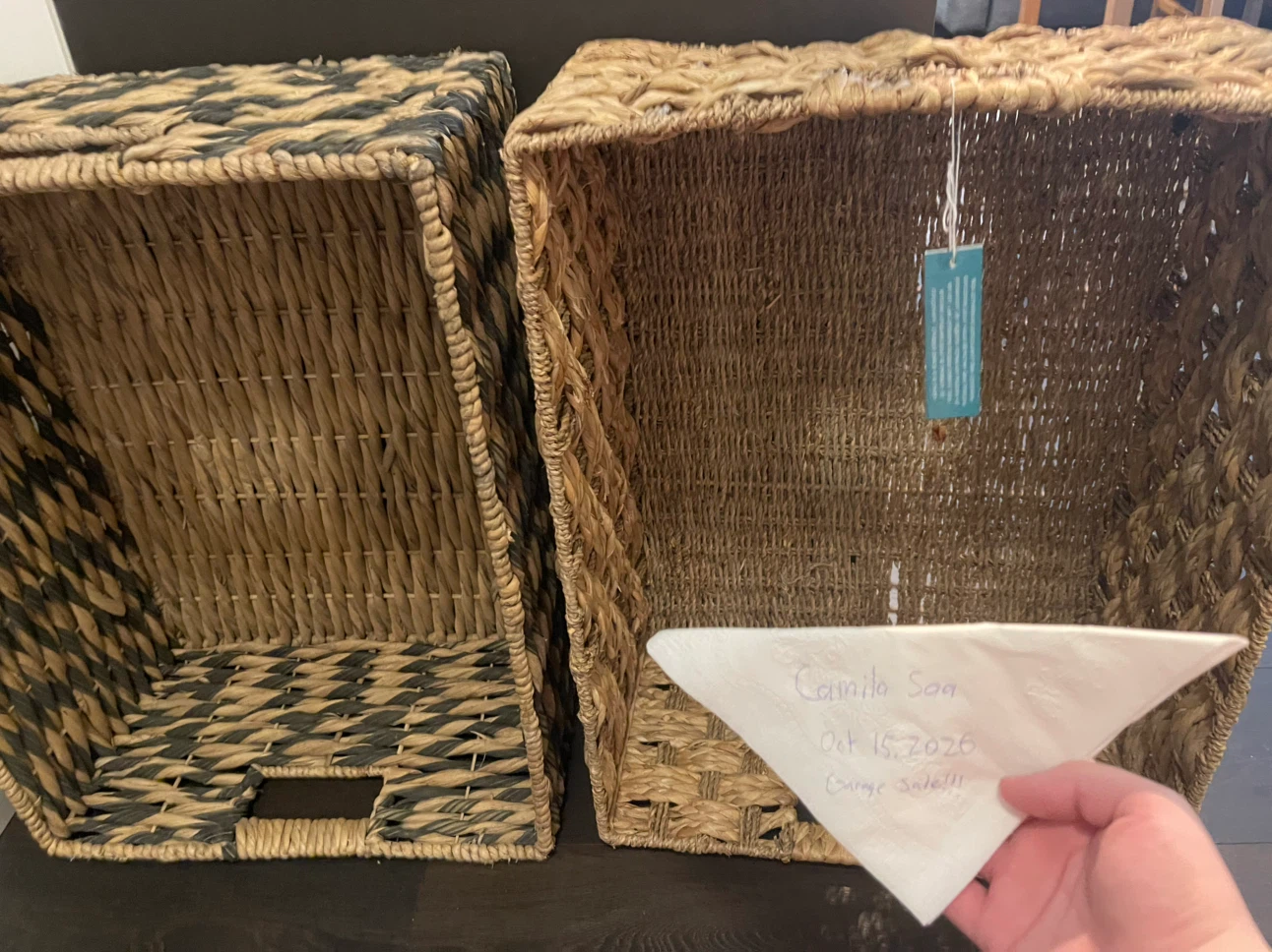 Set of Two Woven Storage Baskets