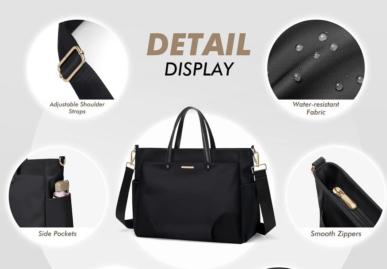 GOLF MADAM Black Laptop Tote Bag - photo 4