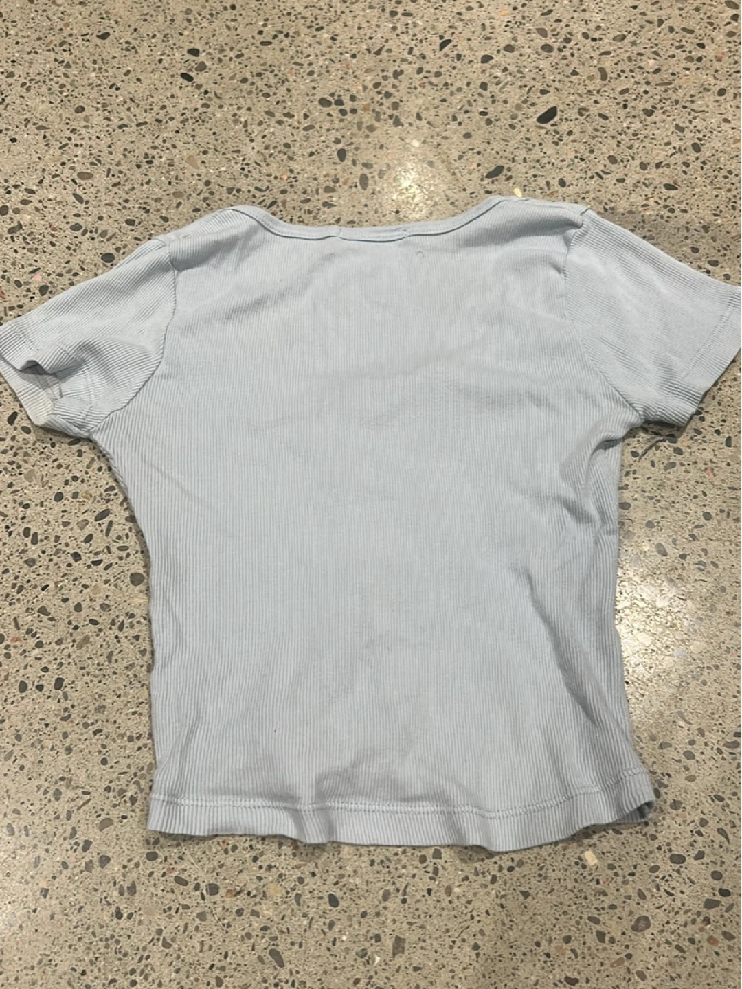 Brandy Melville Light Blue Ribbed Button-Up Top - photo 2