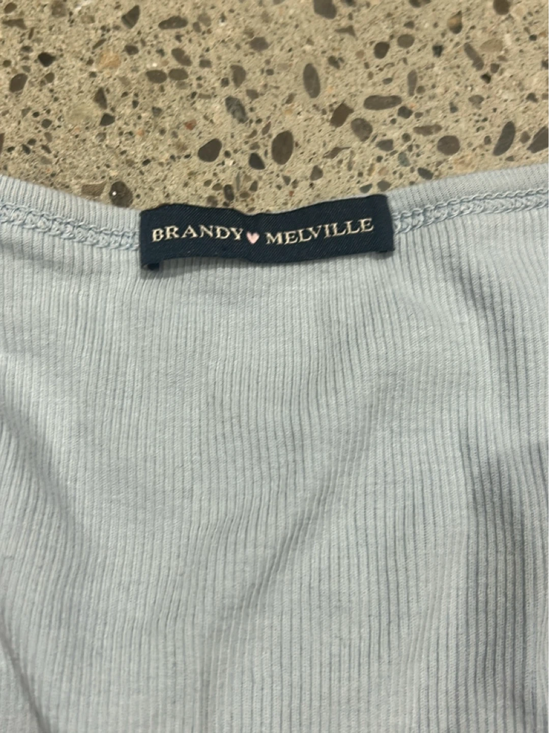 Brandy Melville Light Blue Ribbed Button-Up Top - photo 3