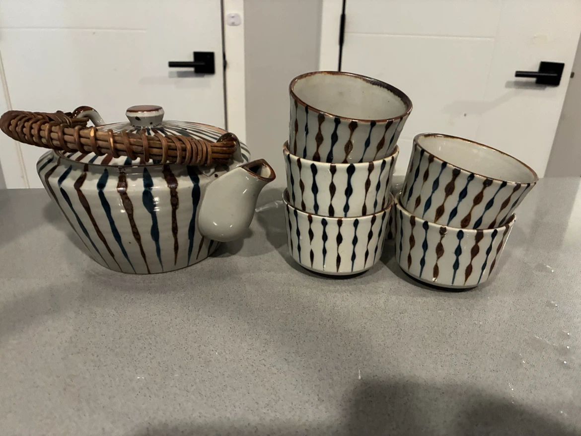 Japanese stoneware Teapot and Tea Cup Set - photo 5